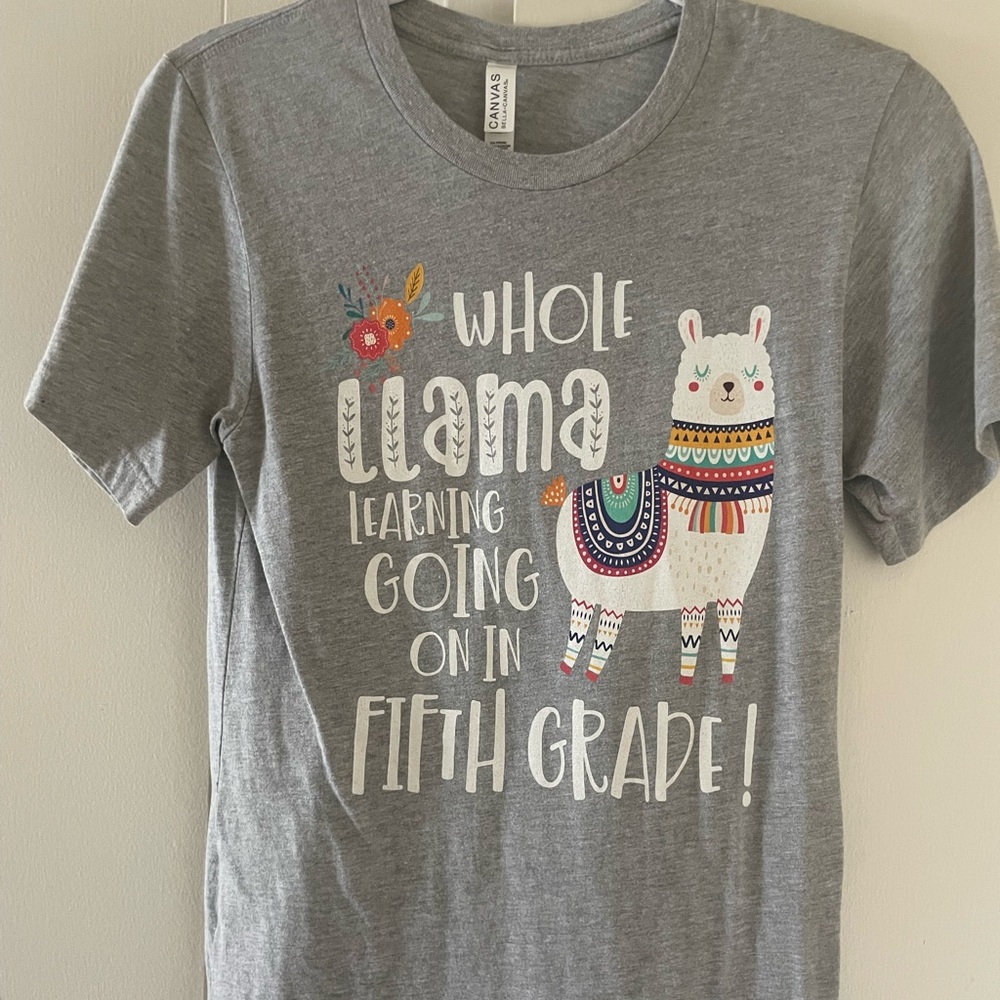Bella Canvas Gray Llama Graphic Tee Short Sleeve